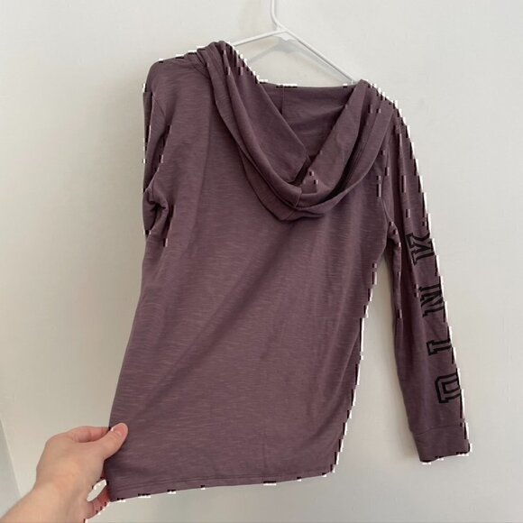 PINK VS VICTORIA'S SECRET Purple 1/4 Zip Lightweight Pullover Hoodie Sweatshirt - Picture 12 of 12